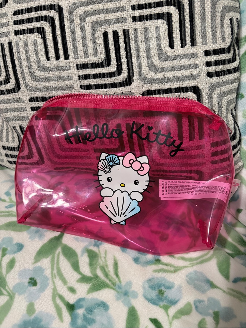 Hello Kitty Pink Clear PVC Kids Travel Cosmetic Pouch